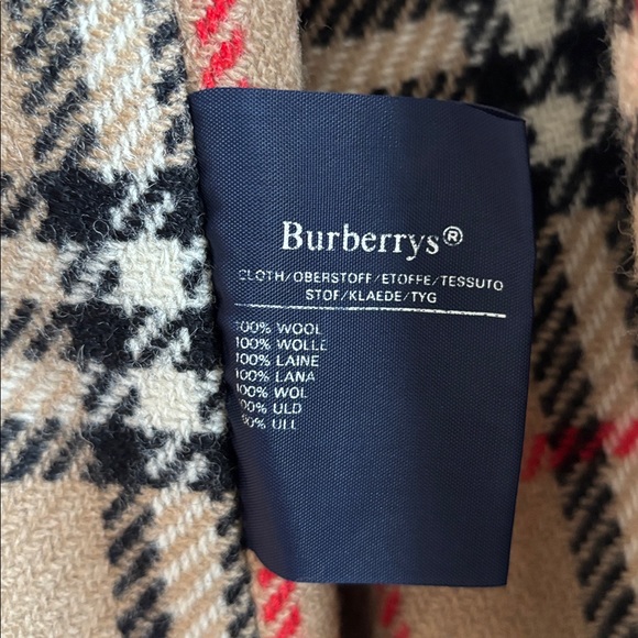 Vintage Burberry Overcoat Mens Tan Novacheck Plaid Long Checkered Trench SZ 46 - Picture 8 of 16